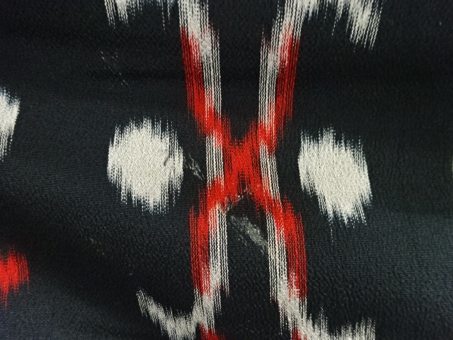  大正ロマン　抽象模様織り出しお召着物